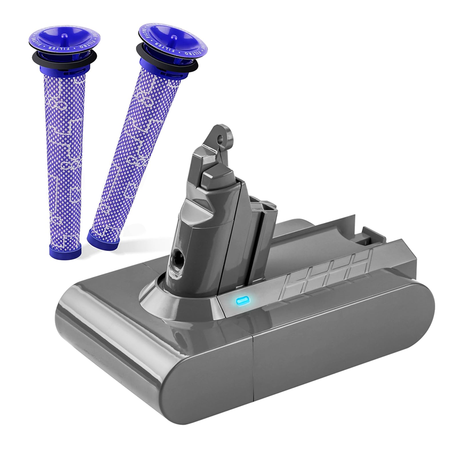 Amazon.com: Upgraded 6500mAh V6 Battery+2Pcs Filters Compatible